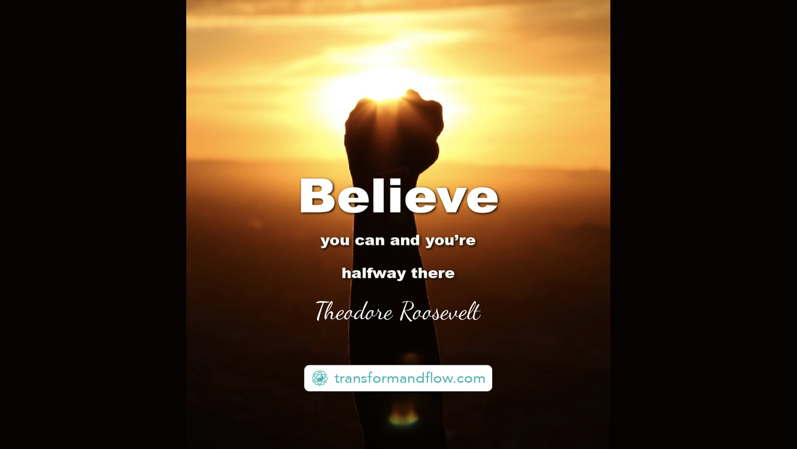 "Believe you can and you’re halfway there" Theodore Roosevelt