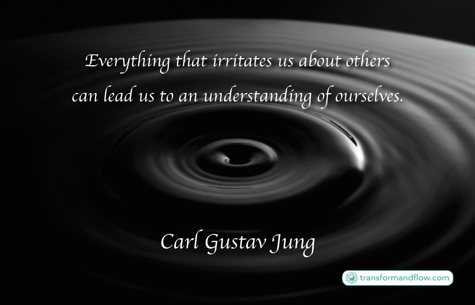 Everything that irritates us about others can lead us to an understanding of ourselves. Carl Gustav Jung