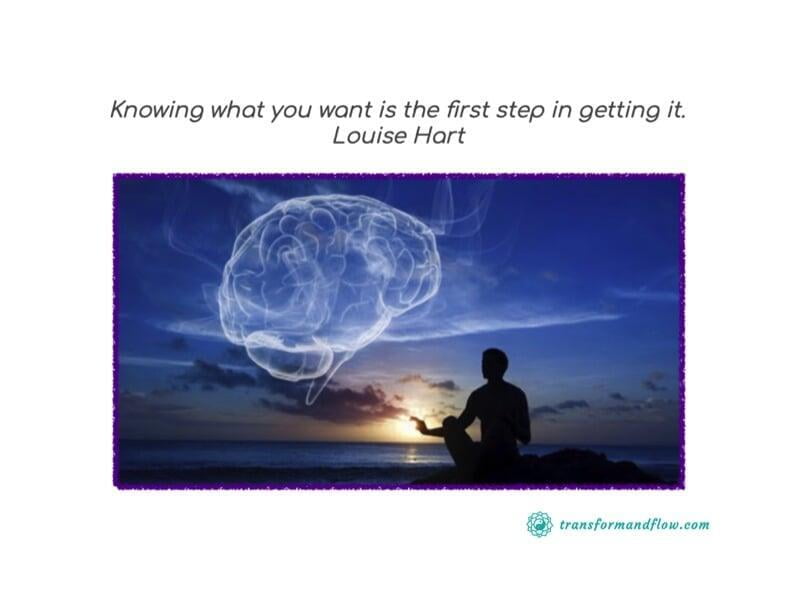 "Knowing what you want is the first step in getting it." Louise Hart